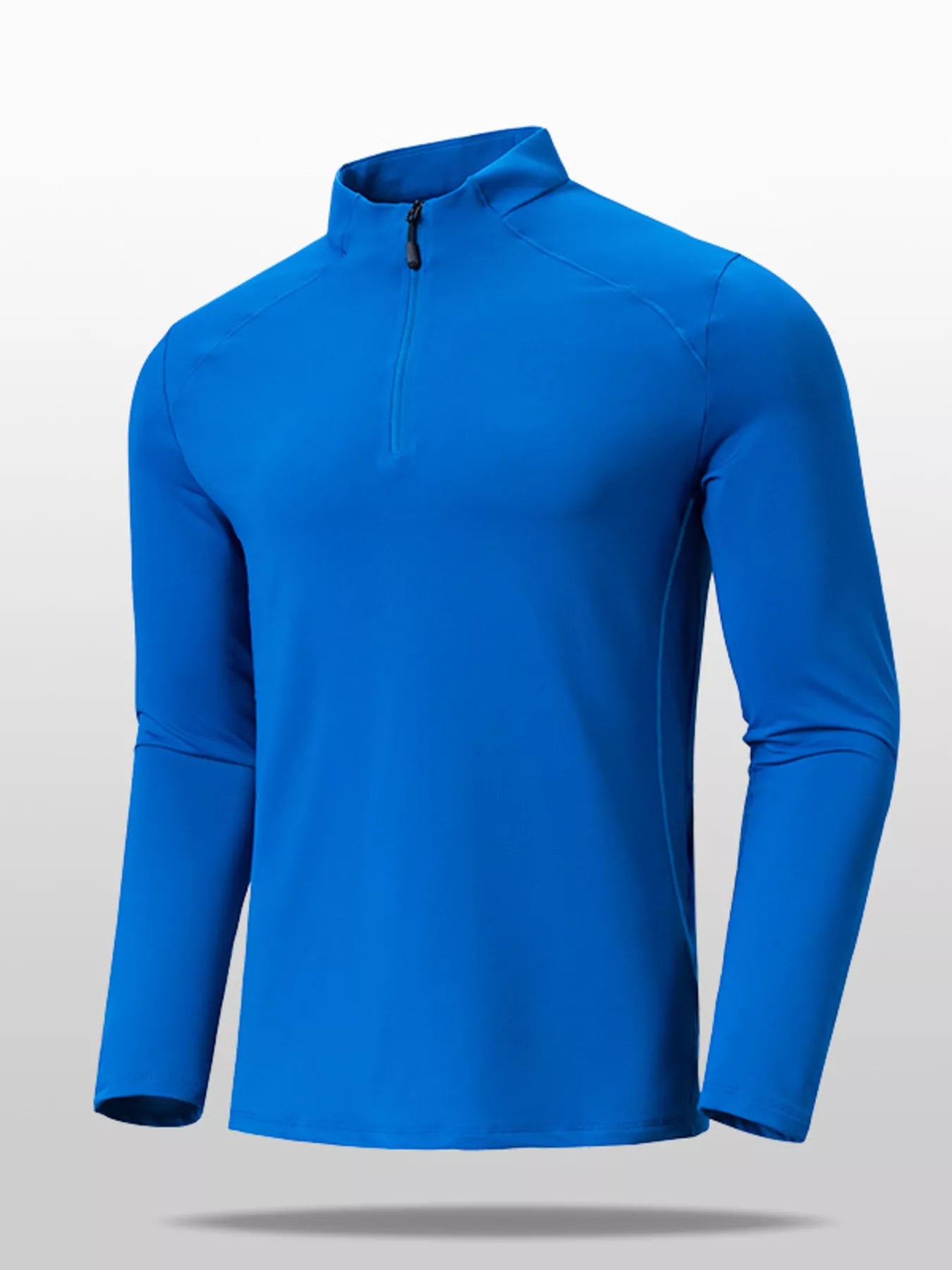 Camiseta de rendimiento de manga larga para hombre, talla grande, con cremallera