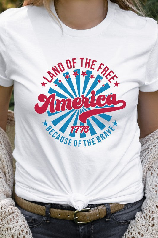 Camiseta gráfica América, tierra de los libres y de los valientes