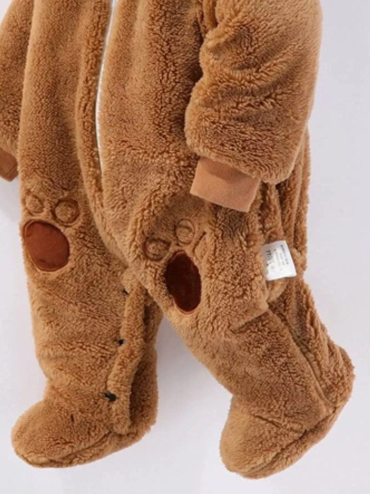 Mono de forro polar con capucha y orejas de oso para niños