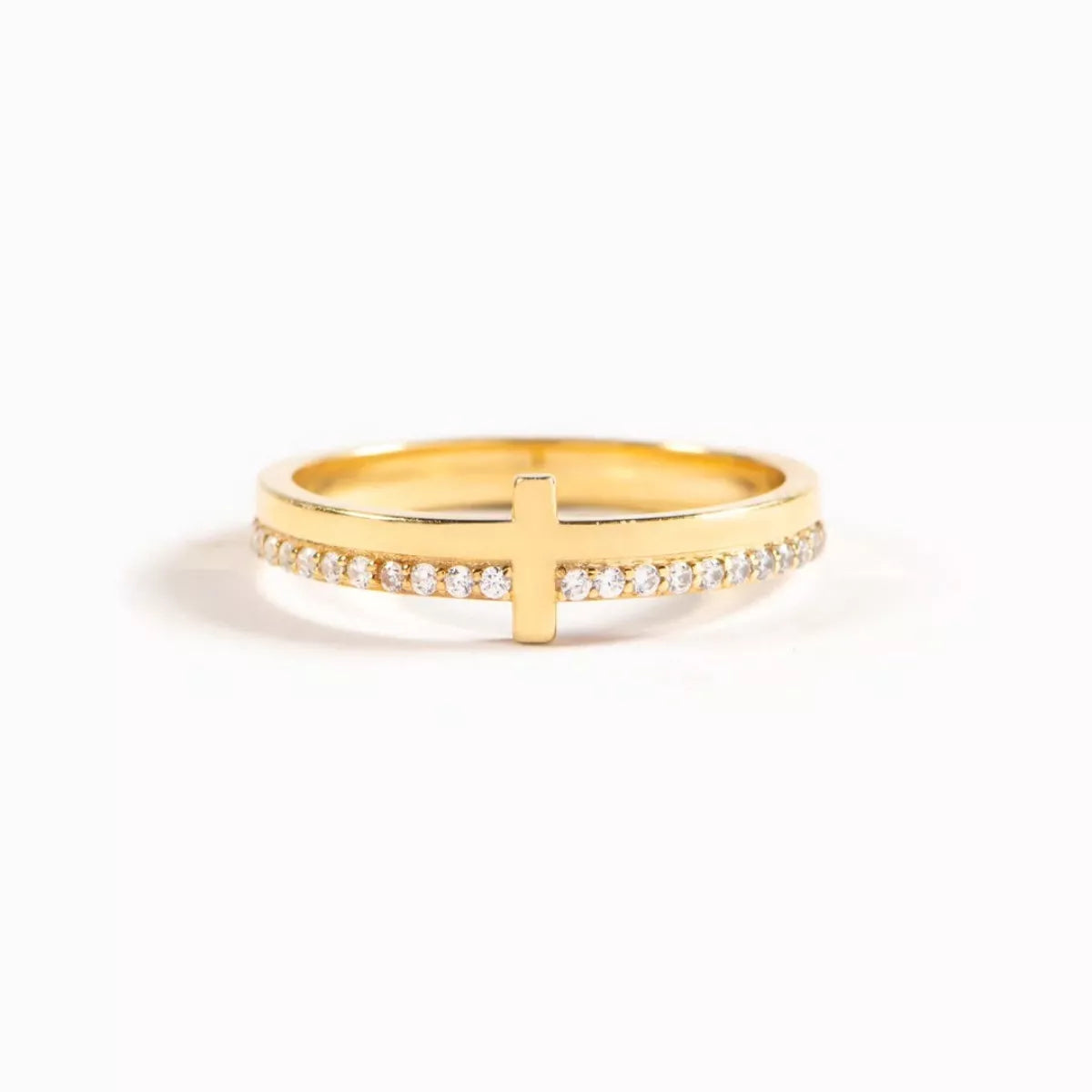 Anillo de plata de ley 925 con cruz