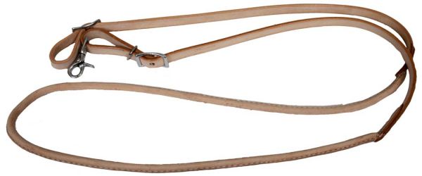 5647 - Rienda de cuerda central enrollada en cuero de una pieza de 5/8" X 7' con hebillas Conway.