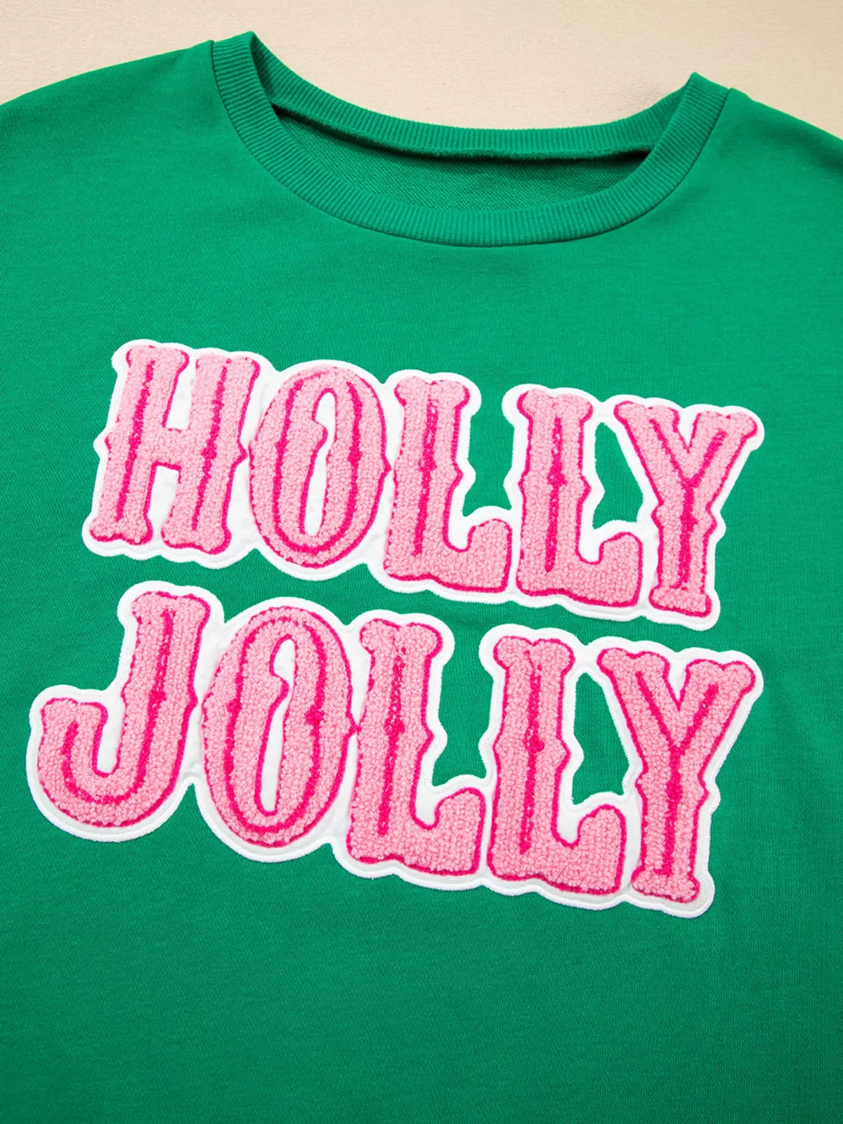 Sudadera con bordado navideño HOLLY JOLLY Toalla