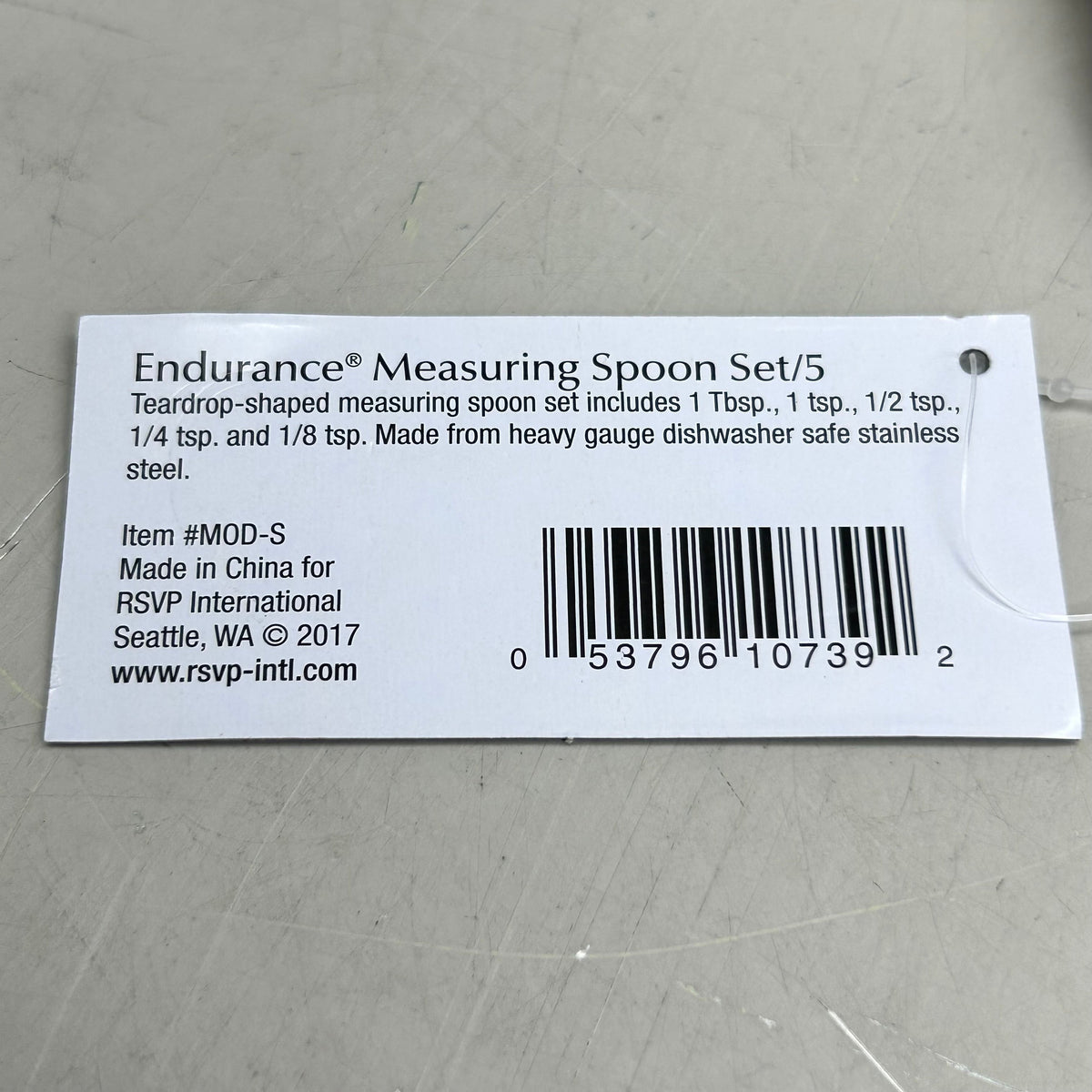 RSVP Teardrop Oval Stainless Steel Measuring Spoon Set (5-Piece)