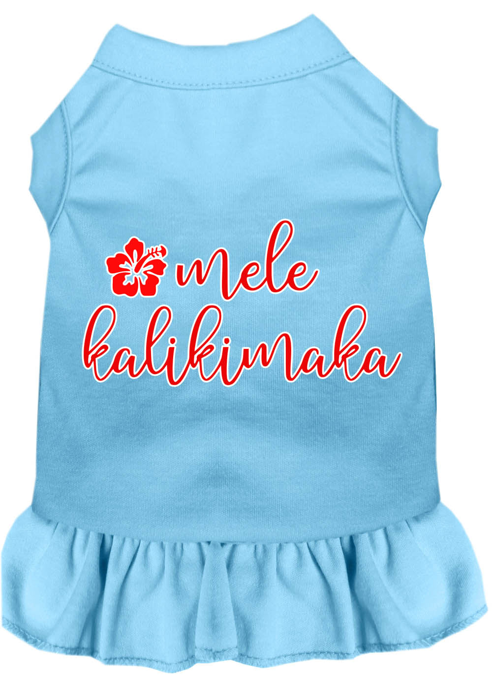 Vestido navideño para perros y gatos serigrafiado, "Mele Kalikimaka"