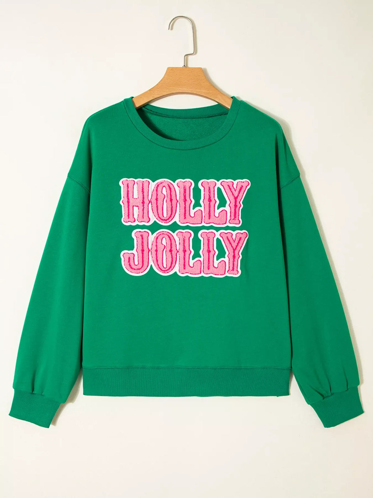 Sudadera con bordado navideño HOLLY JOLLY Toalla