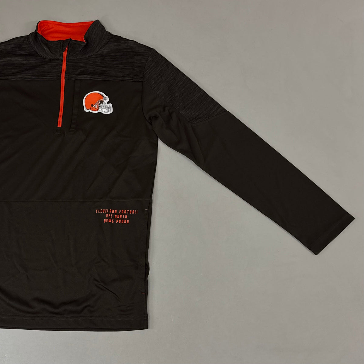 Camiseta NFL Cleveland Browns con cremallera de un cuarto, manga larga, talla M, marrón, 1802969
