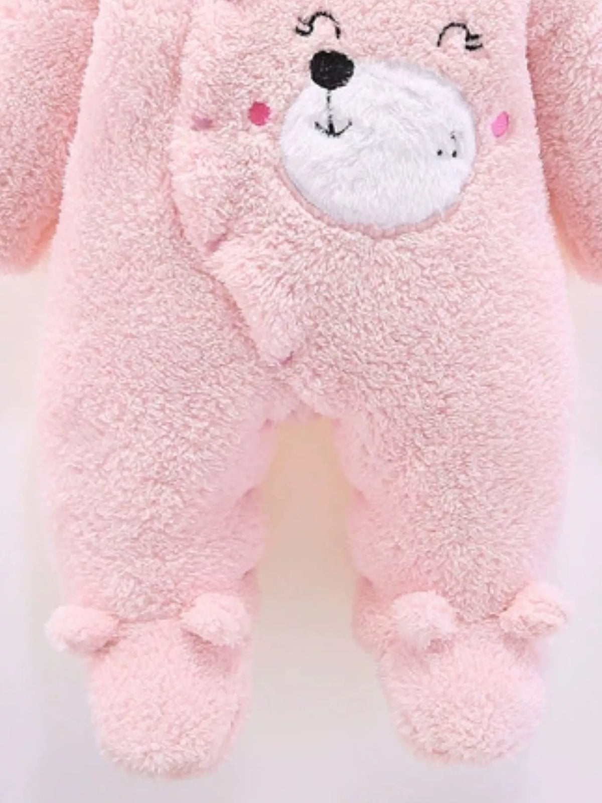 Children's Cute Bear Hooded Fleece One-Piece