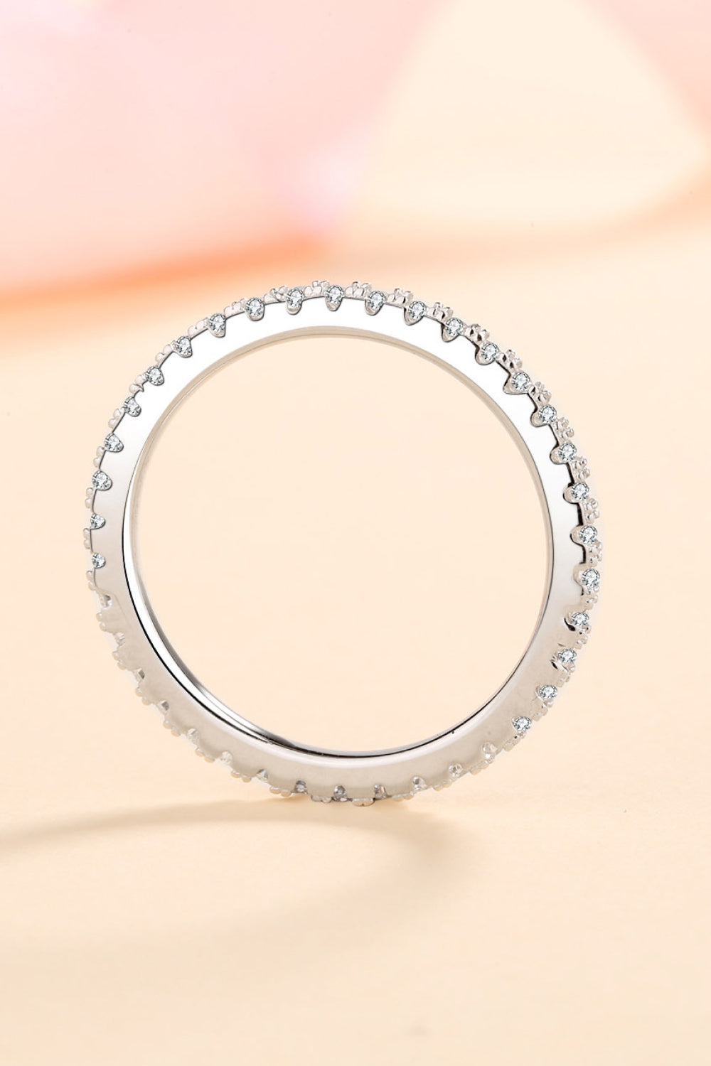 Anillo de moissanita de plata de ley 925 Curious Time