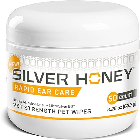 Toallitas para mascotas Silver Honey® Rapid Ear Care – 50 unidades