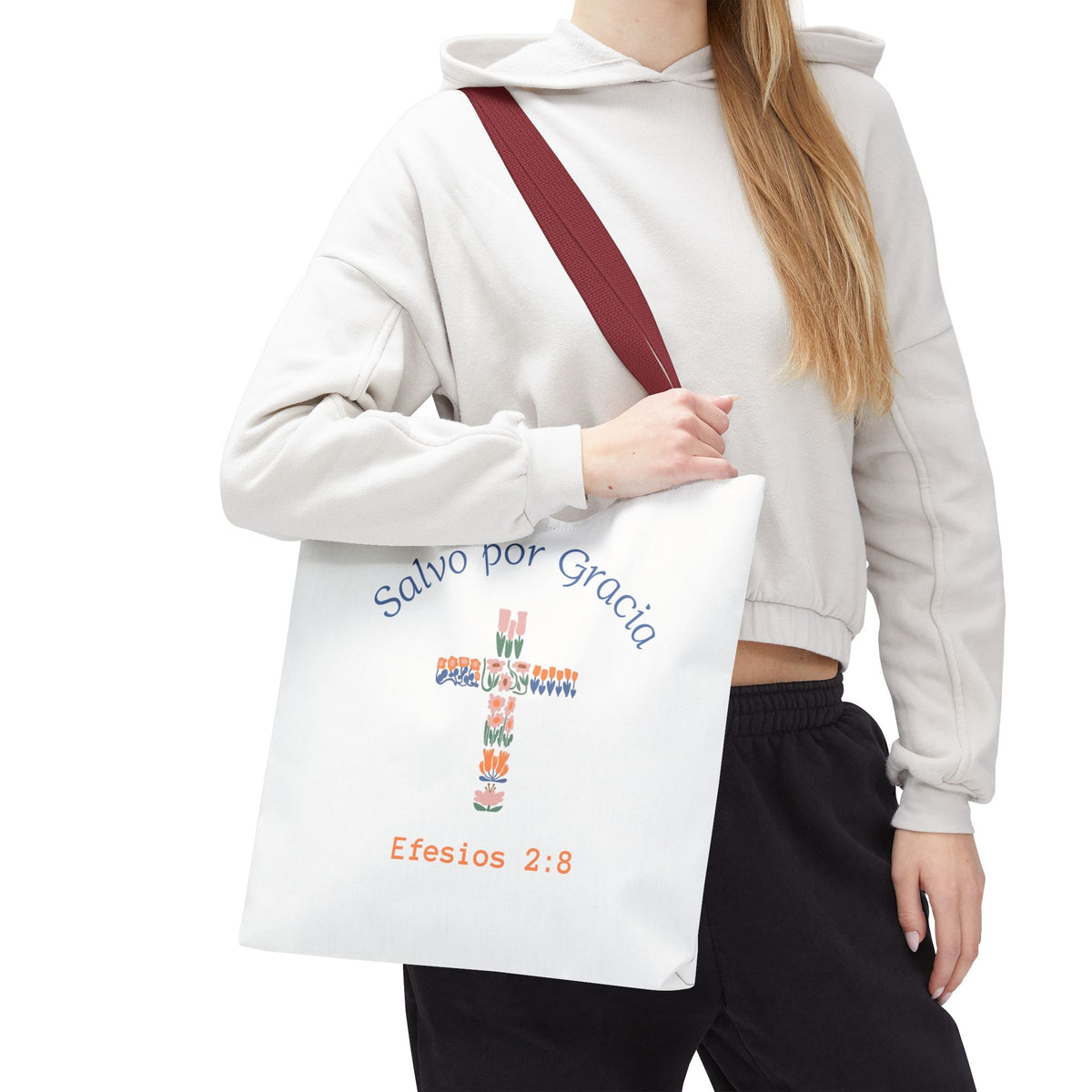 Bolsa de tela cristiana — "Salvo por Gracia"