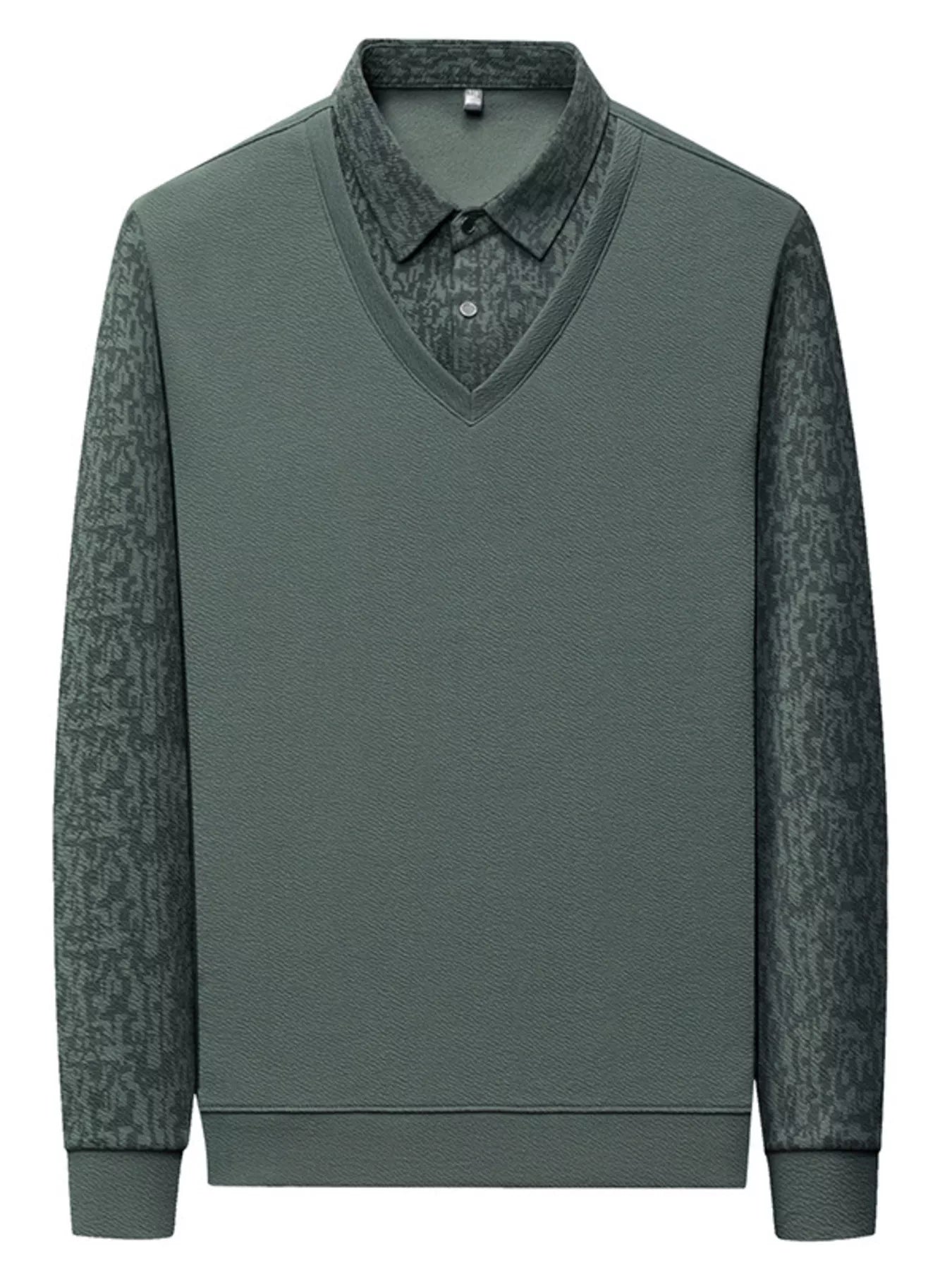 Polo de manga larga para hombre de talla grande