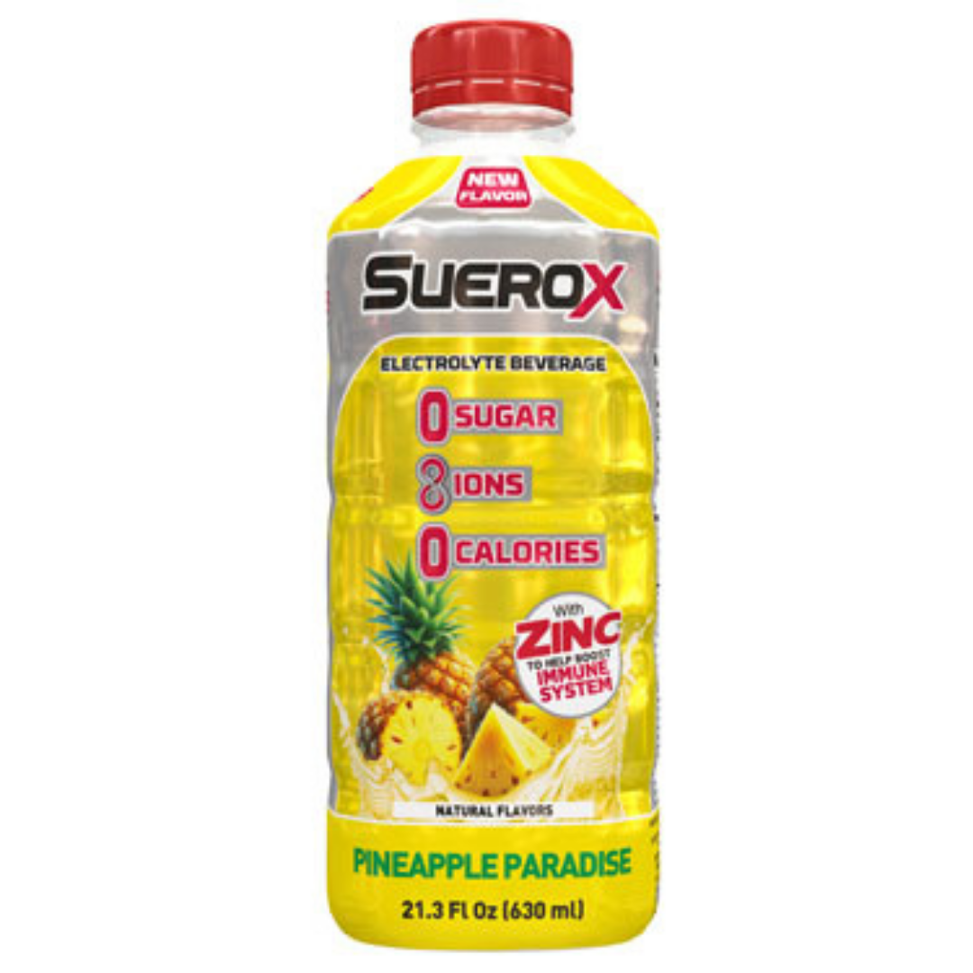 Bebida electrolítica de piña sin azúcar Suerox de 21.3 oz