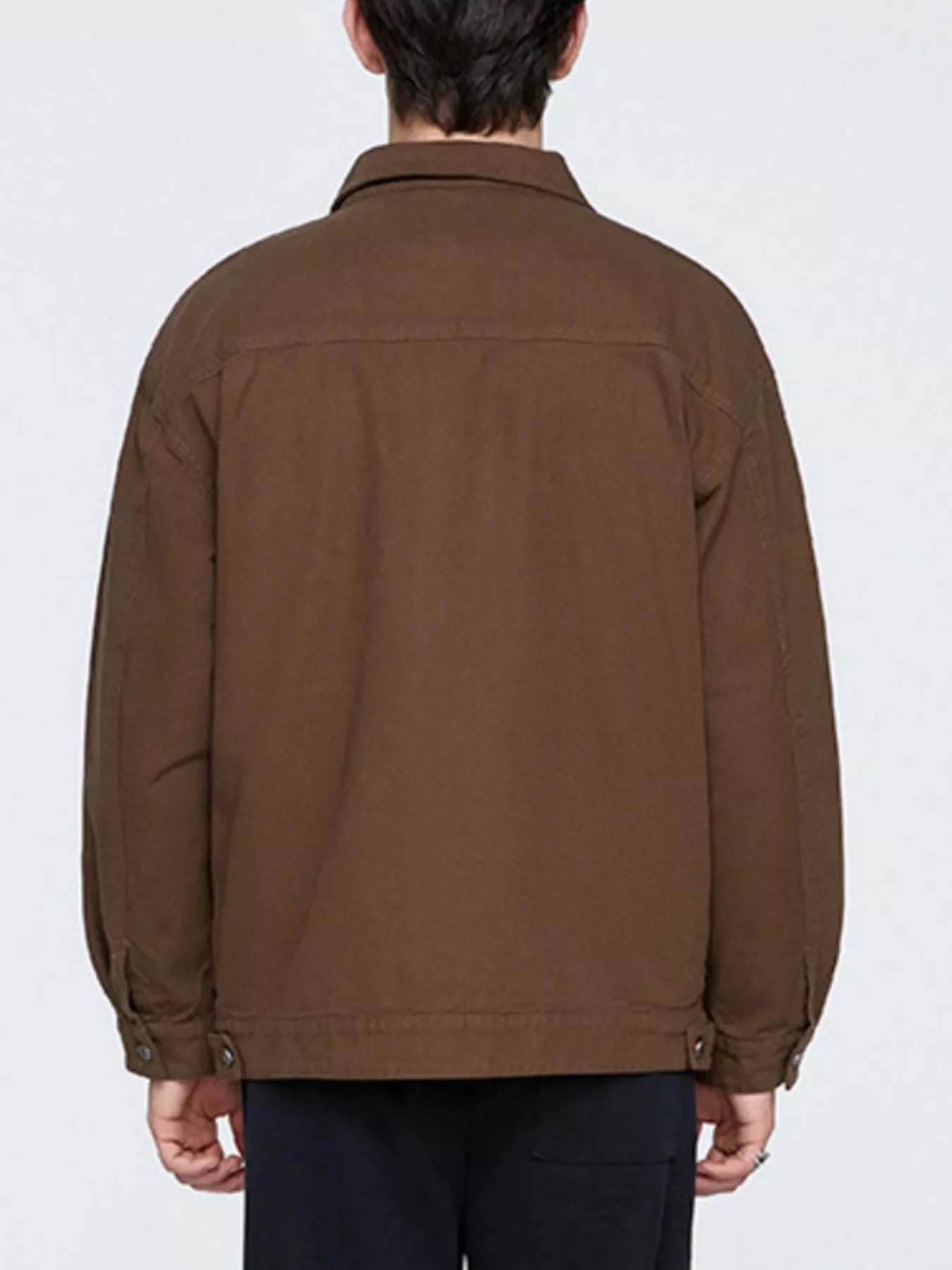 Men's Plus Size Button Up Long Sleeve Jacket