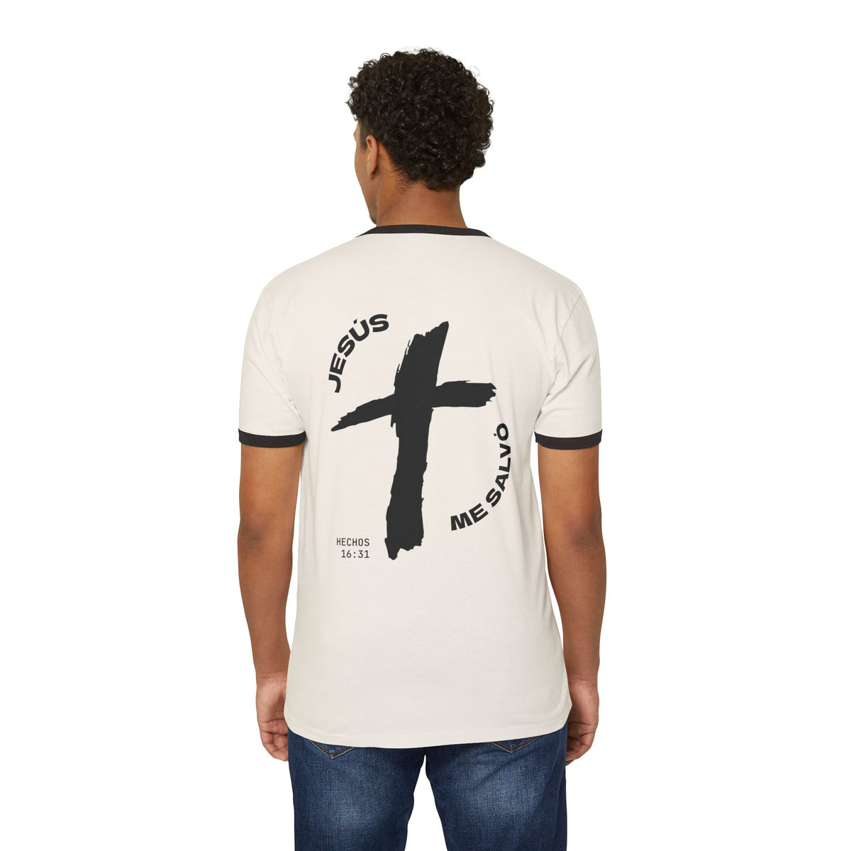 Ringer T-Shirt — "Jesús Me Salvó"
