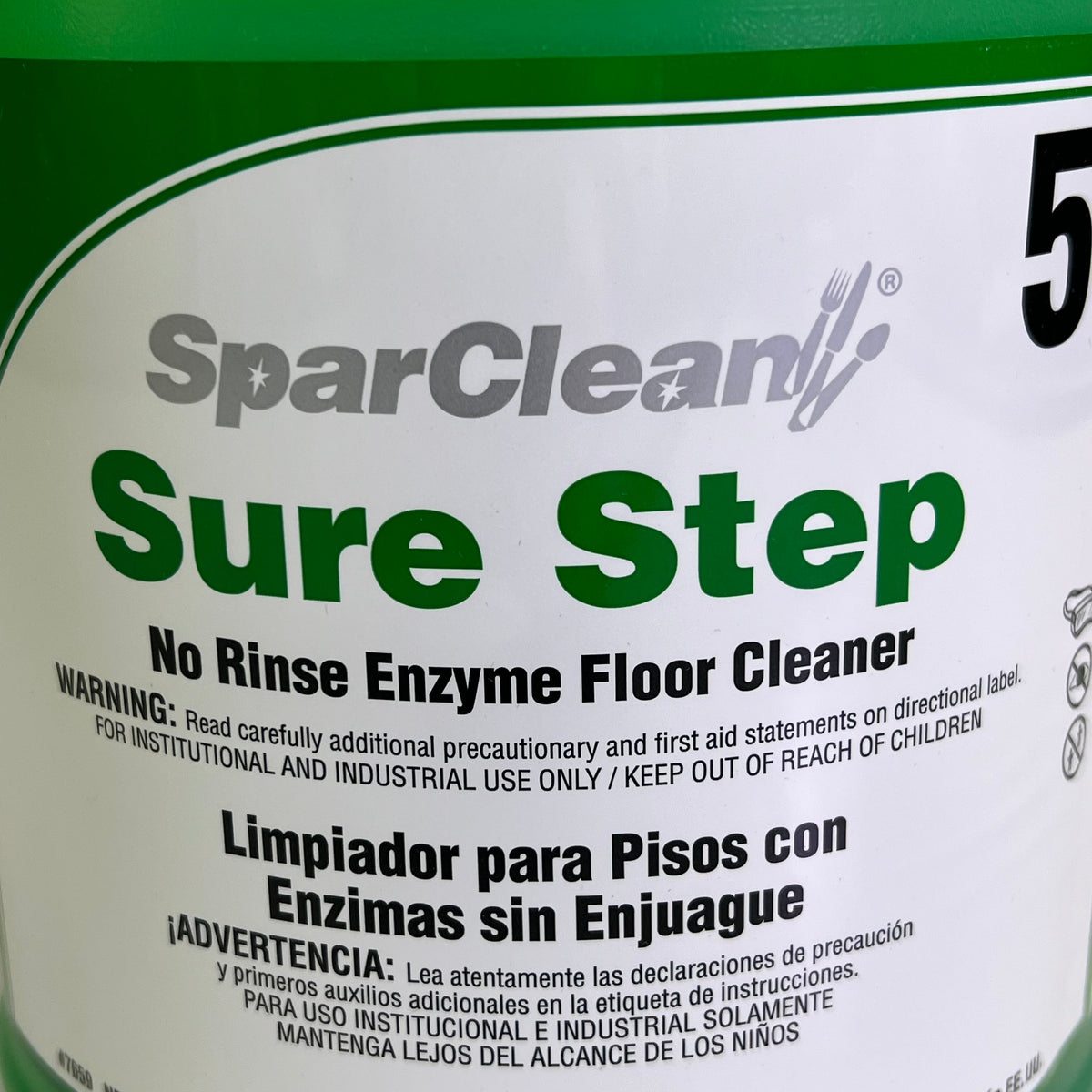 Limpiador de pisos enzimático sin enjuague SPARTAN Sparclean Sure Step, 1 galón, verde, 59