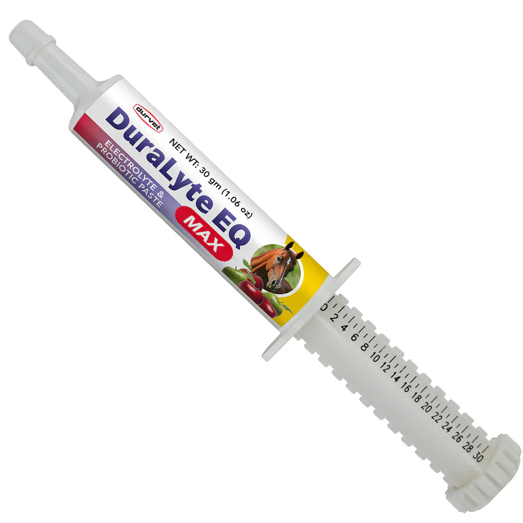 Durvet DuraLyte EQ Max – Pasta de electrolitos y probióticos sabor manzana (30 g)