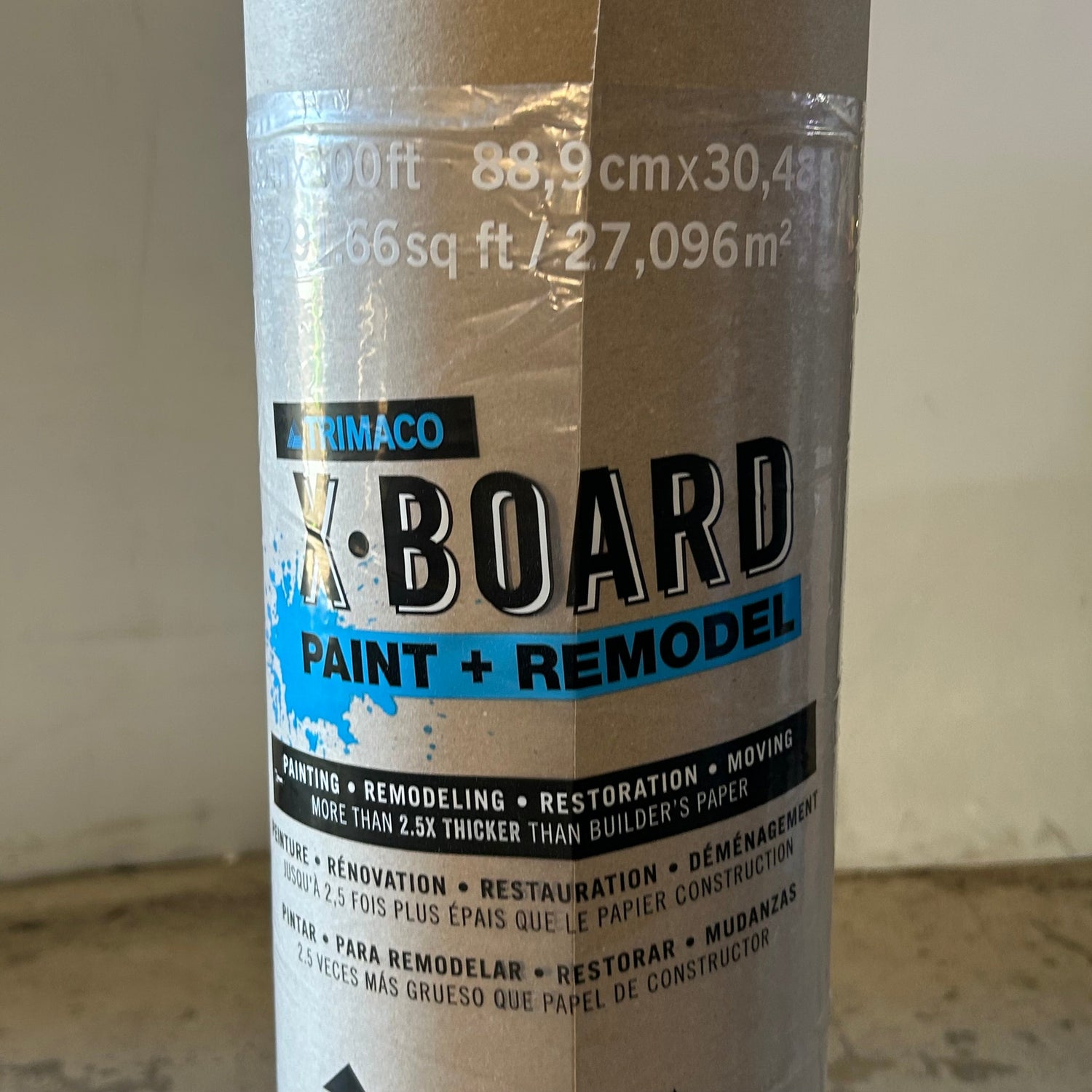 TRIMACO X-Board Protector de Superficies Ligero 35"x100' (Ligeramente Sucio) Marrón 12370/9