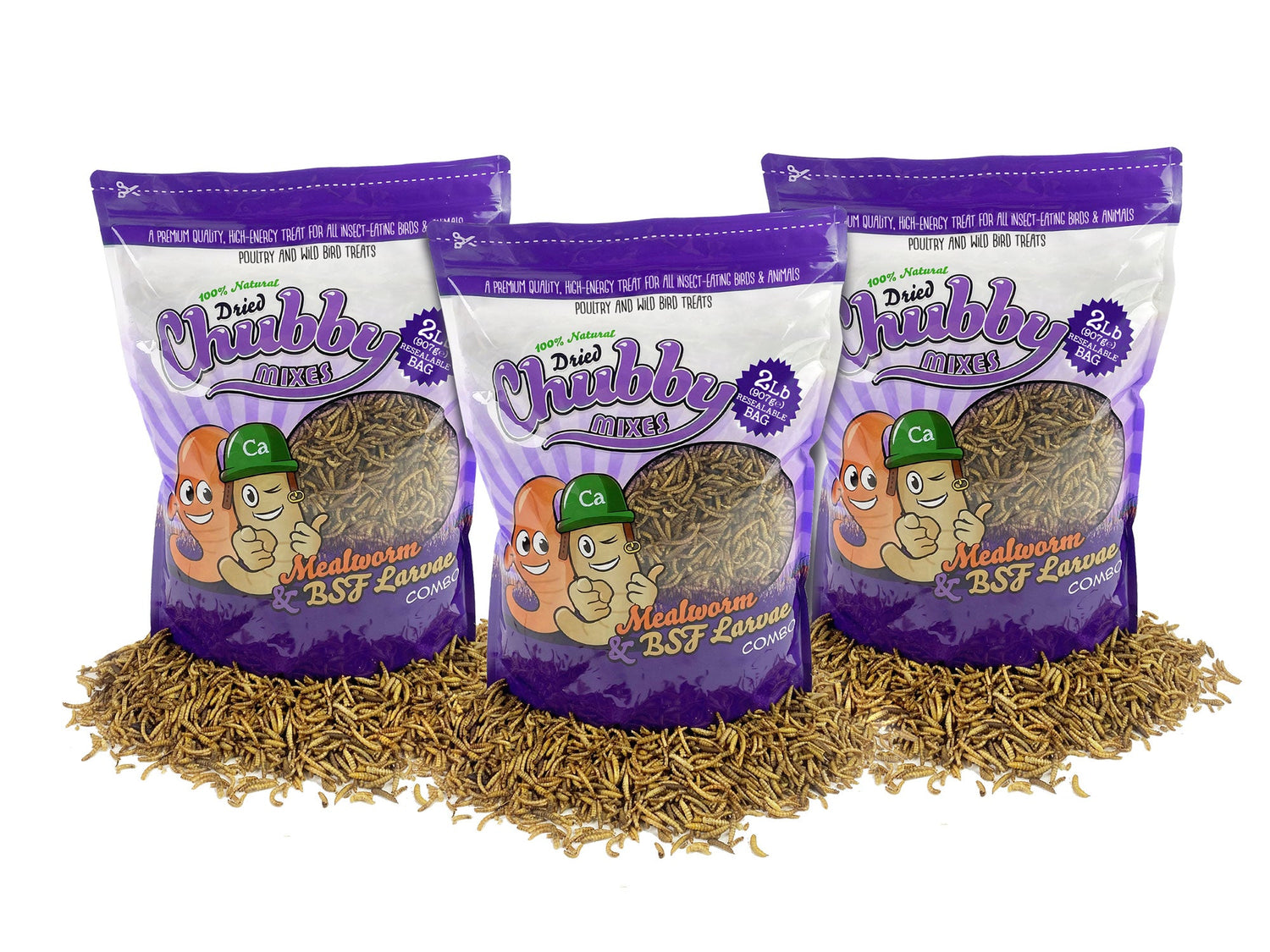 Mezcla gorda de 6 lb – Combinación de gusanos de la harina y larvas de mosca soldado negra
