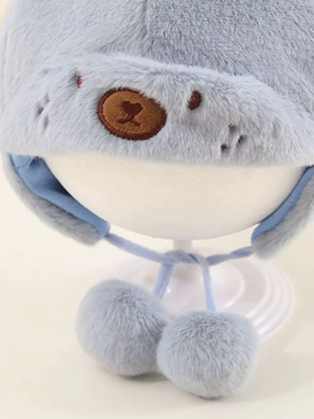 Gorro de felpa con orejas de oso para niños