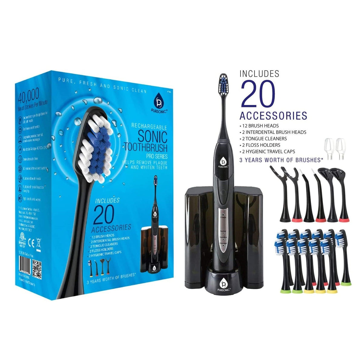 Cepillo de dientes eléctrico recargable con movimiento eléctrico