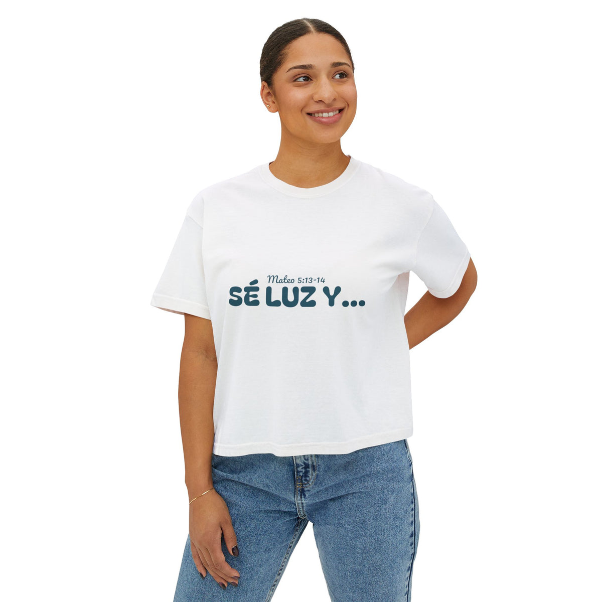 Women's Boxy Tee - 'Sé Luz y Sal'