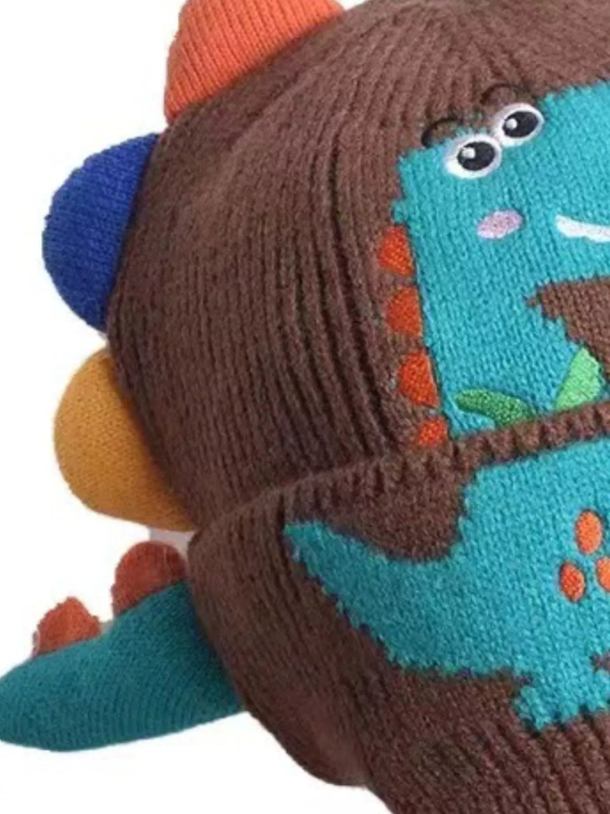 Gorro de dinosaurio de punto para niños