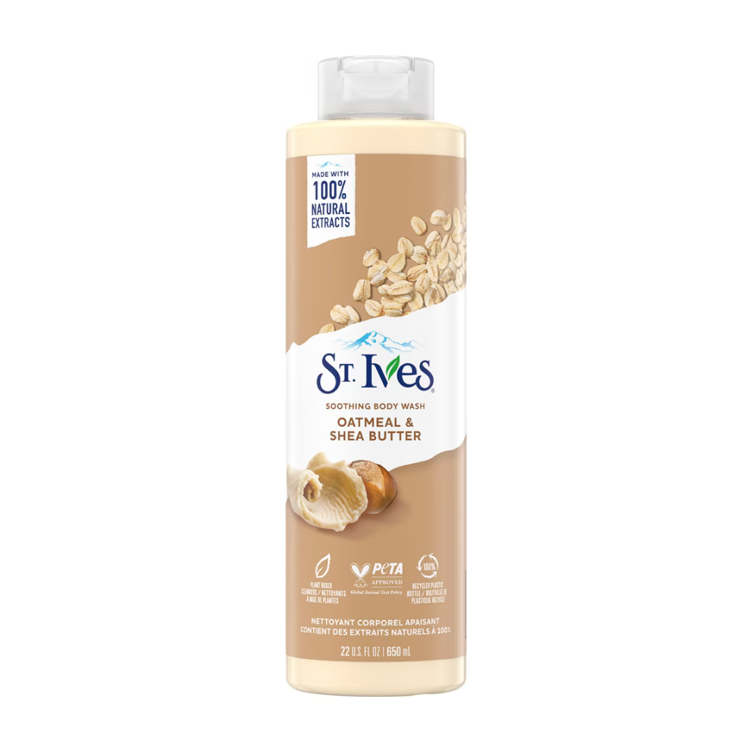 Gel de ducha calmante de avena y manteca de karité St. Ives (22 oz)