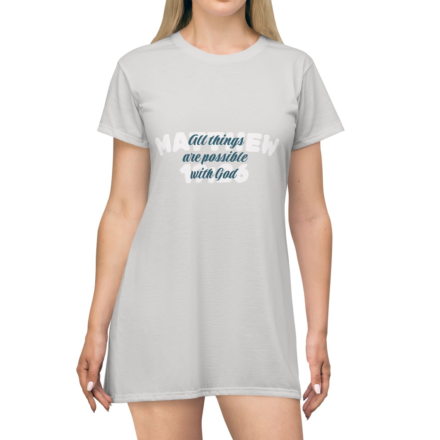 T-Shirt Dress — "All things are possible with God"