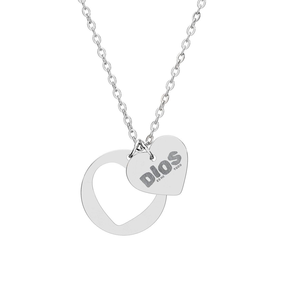 Engravable Heart Cutout Necklace — "Dios Mi Todo"