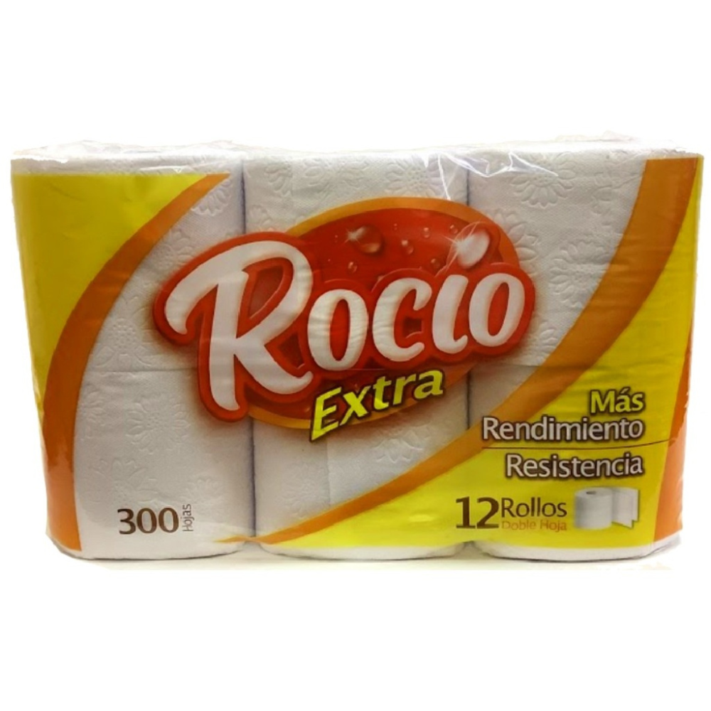 Papel Higiénico Rocío Extra 12 Rollos (2 Capas (300 Hojas por Rollo))