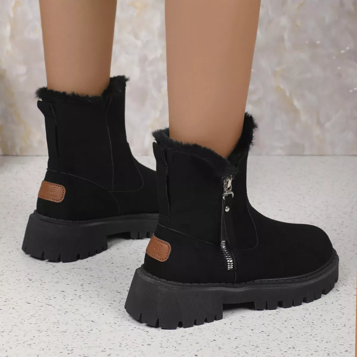 Botines con forro suave y cremallera