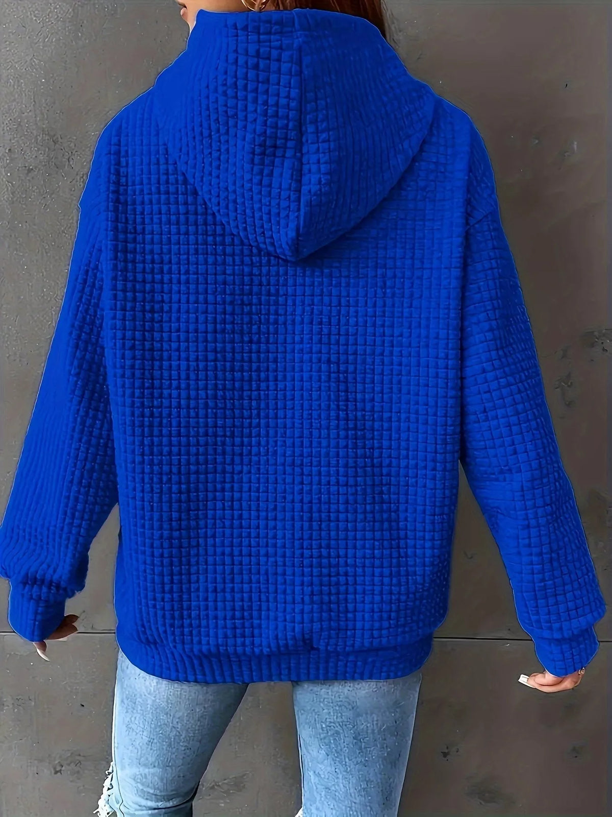 Sudadera con capucha de punto texturizado y cordón