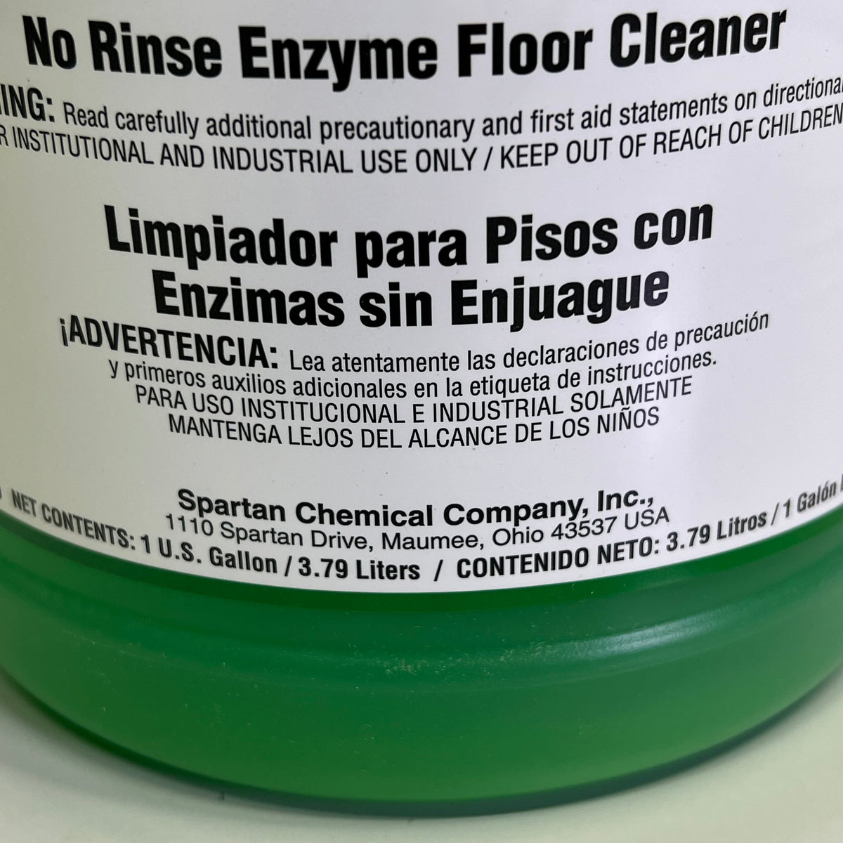 Limpiador de pisos enzimático sin enjuague SPARTAN Sparclean Sure Step, 1 galón, verde, 59
