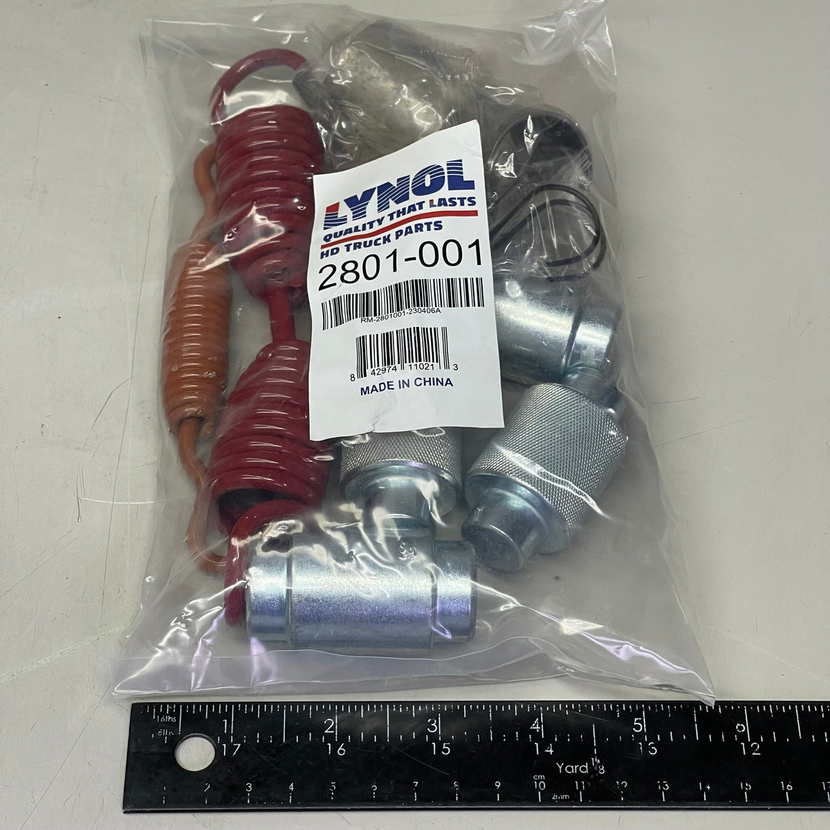 LYNOL Truck HD Kit de Herrajes para Frenos de Aire Acero y Rojo 2801-001