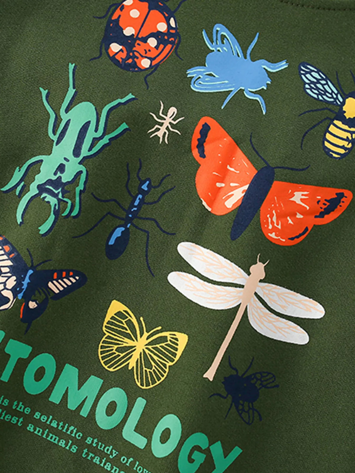 Sudadera infantil con cuello redondo y mariposas