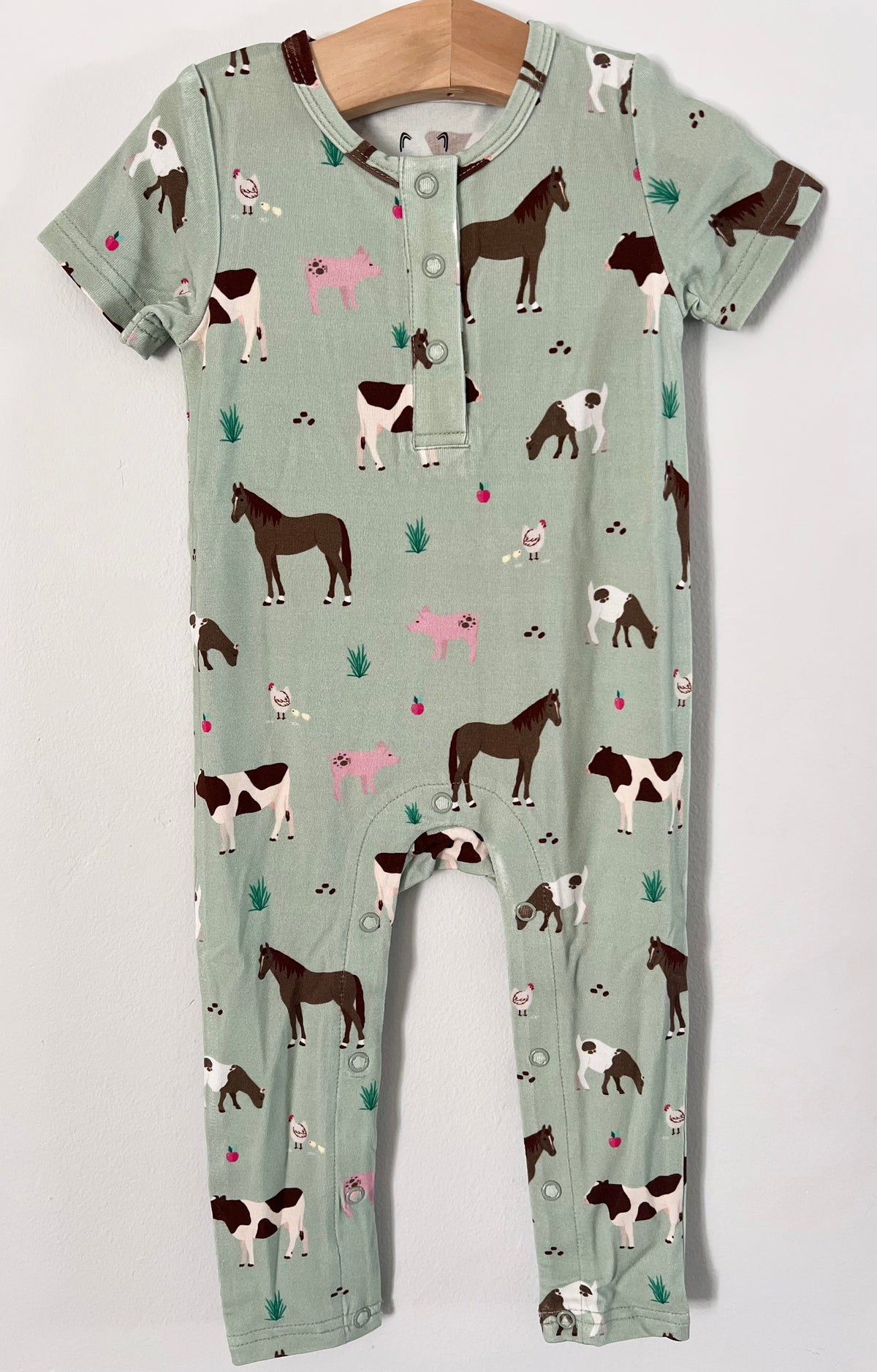 Grandpa’s Farm Bamboo One Piece Snap Romper