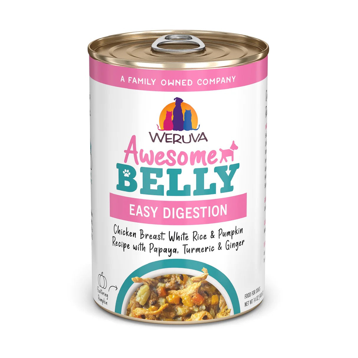 Alimento húmedo para perros de pollo y papaya Weruva "Awesome Belly"