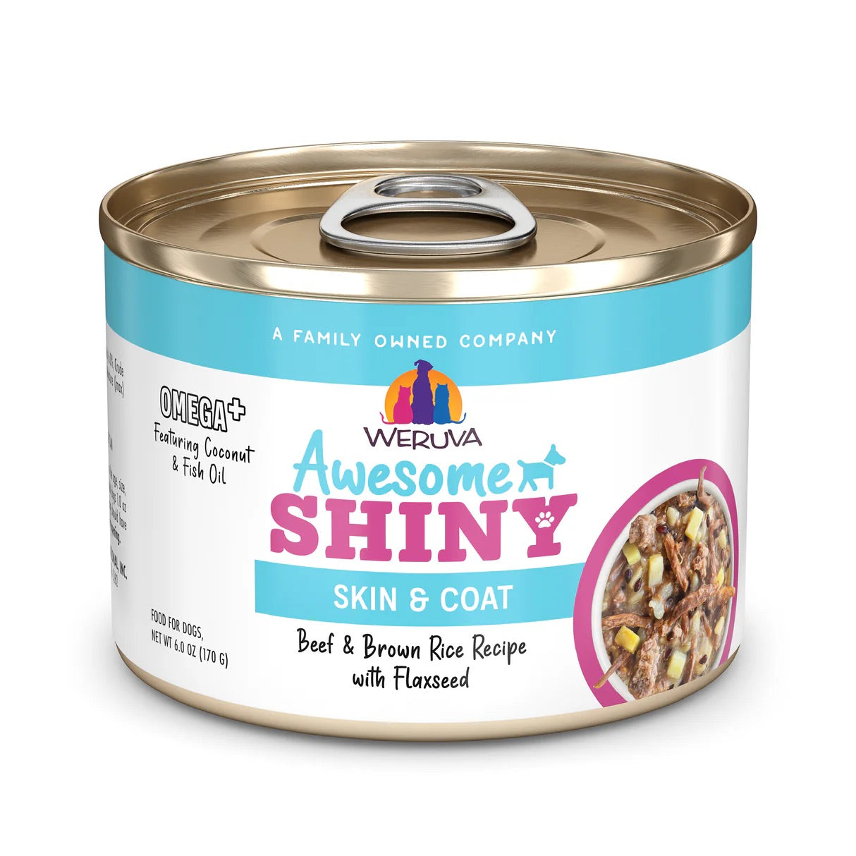 Alimento húmedo para perros de res y arroz integral "Awesome Shiny" de Weruva