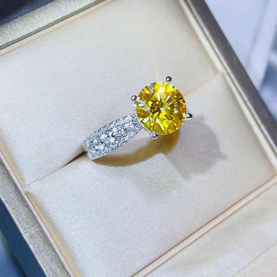Anillo de plata de ley 925 con moissanita de 3 quilates