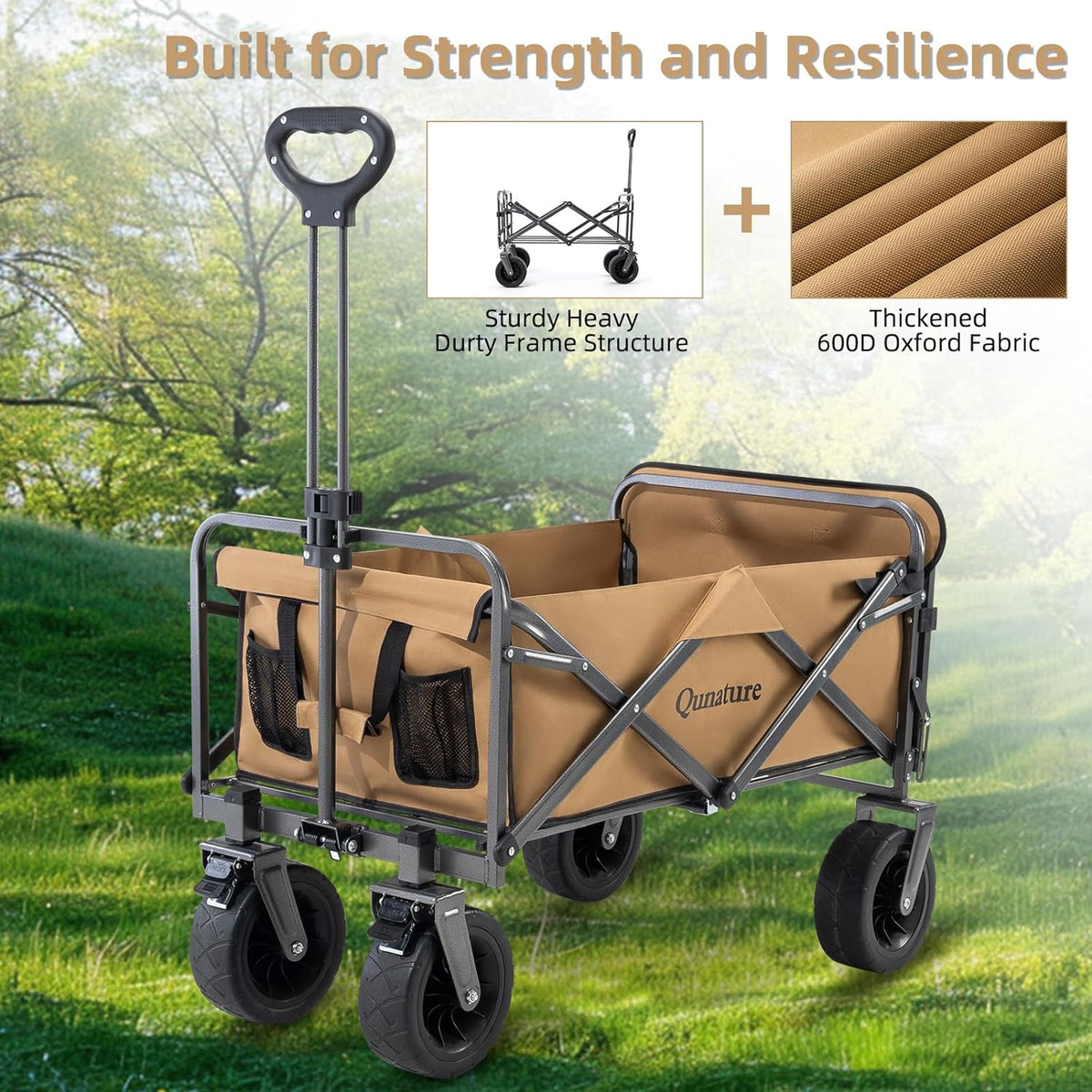 Vagón plegable Qunature con capacidad de 330 lb
