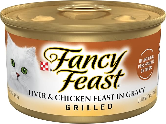 Alimento húmedo Fancy Feast Grilled Hígado y Pollo para gatos (3 oz)