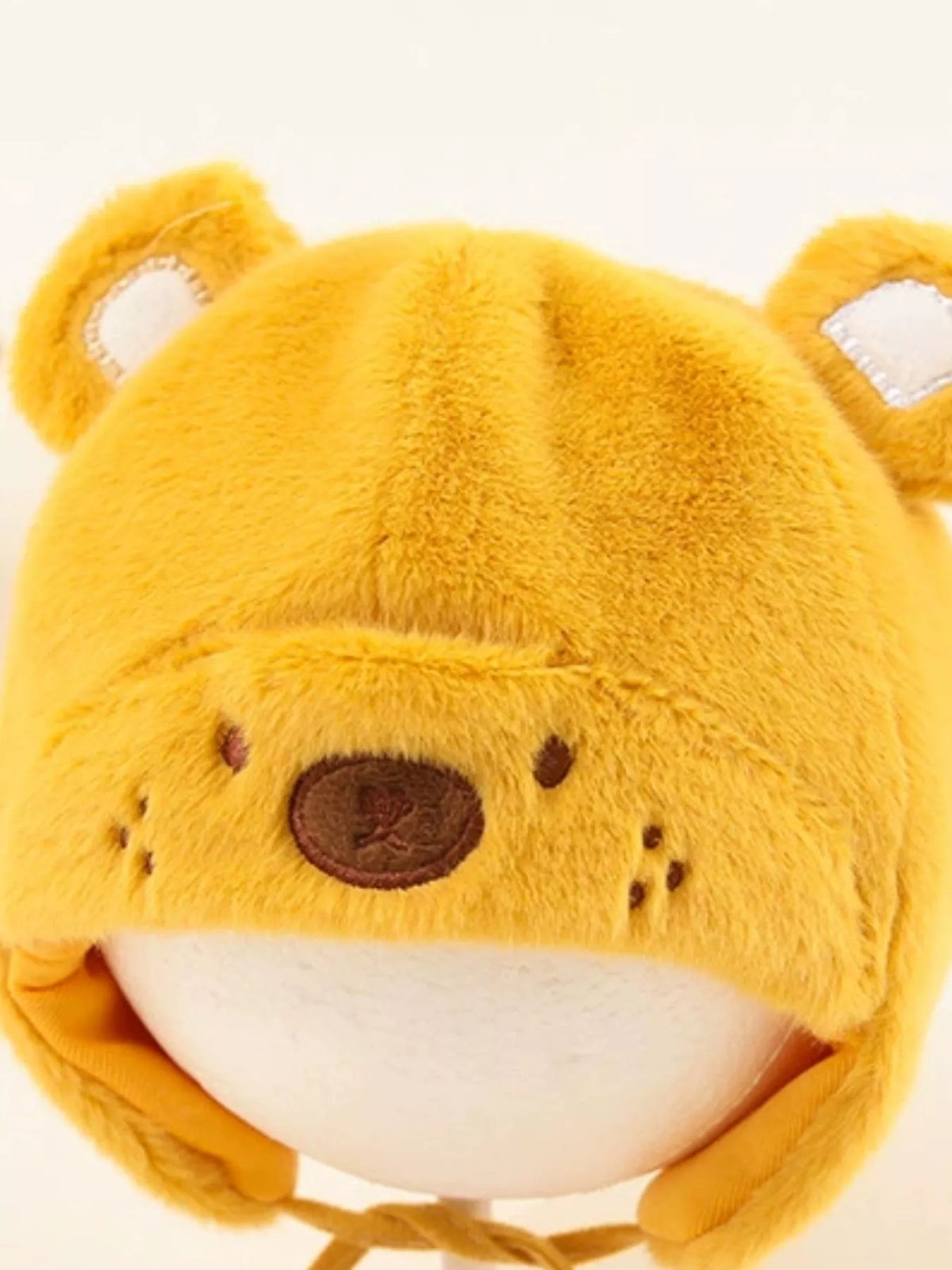 Gorro de felpa con orejas de oso para niños