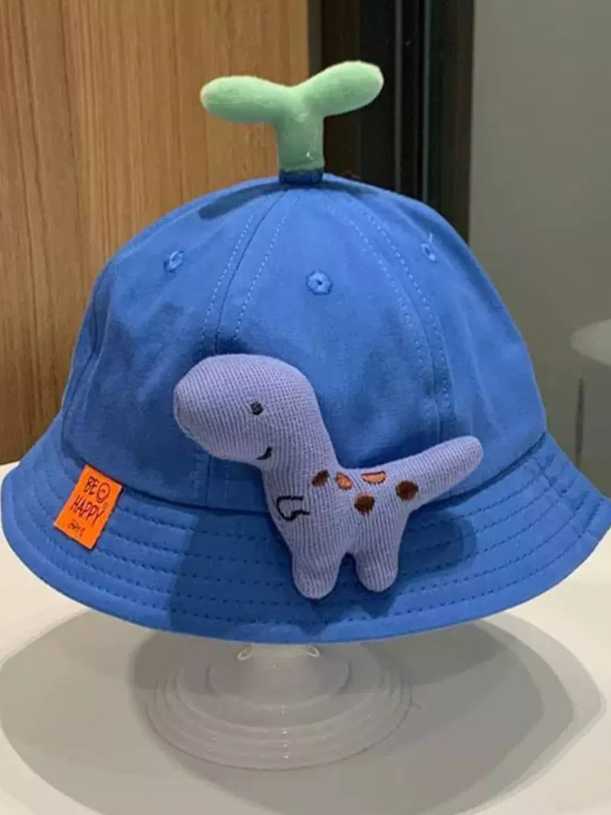 Sombrero de cubo decorativo con diseño de dinosaurios y brotes para niños