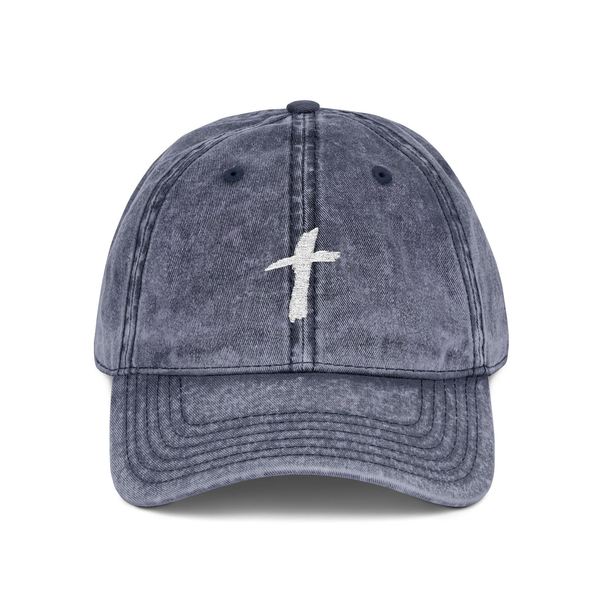 Embroidered Cross Vintage Cap