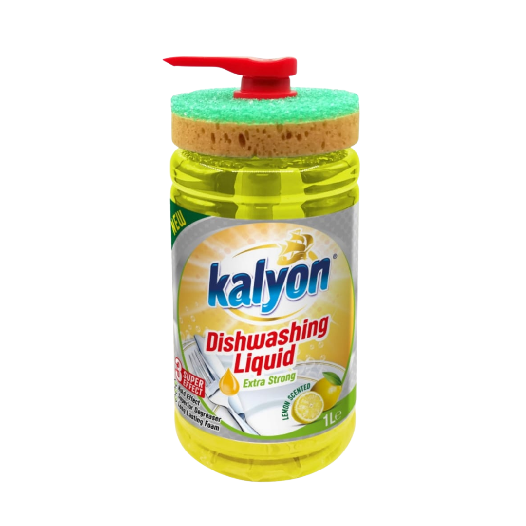 Detergente lavavajillas Kalyon Limón con esponja 1L