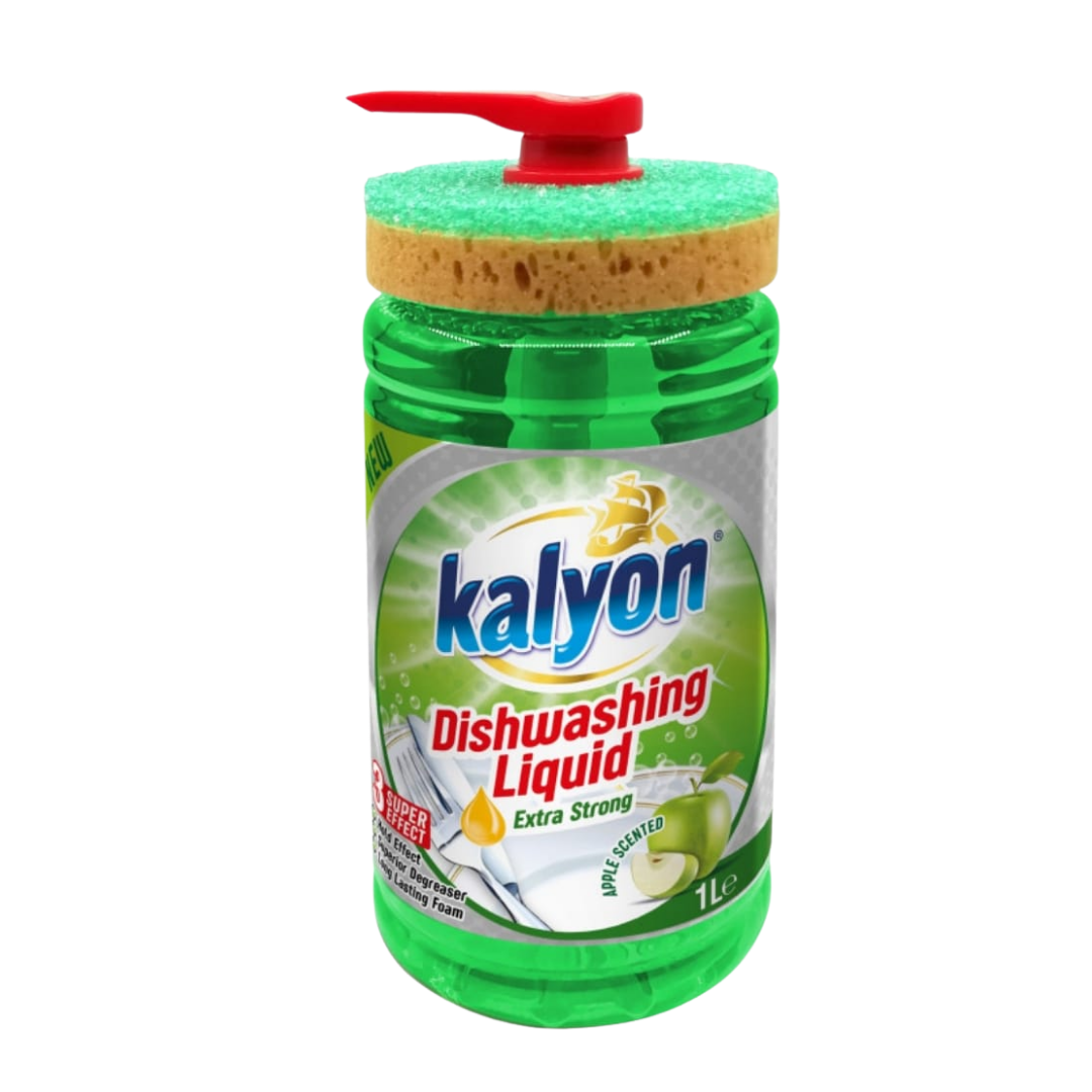 Detergente lavavajillas Kalyon Manzana con esponja 1L