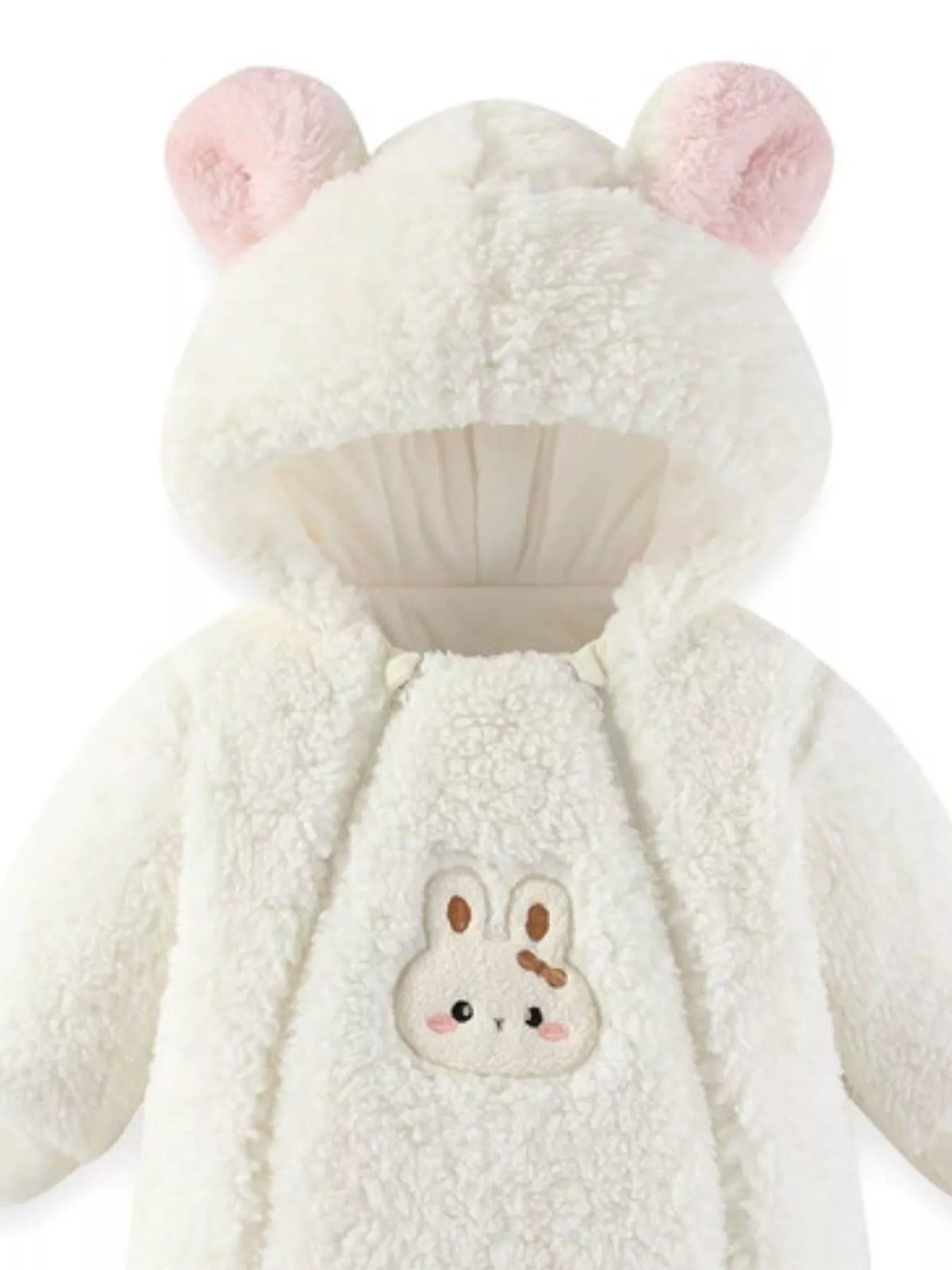 Pijama polar con capucha de conejito para bebé