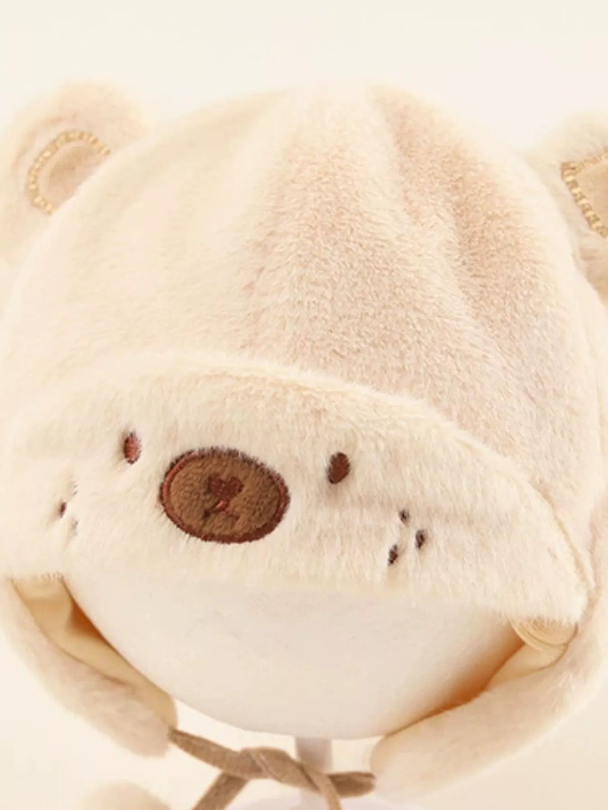 Gorro de felpa con orejas de oso para niños