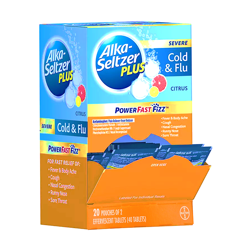Alka Seltzer Plus Cold & Flu Severe Dispenser 2 ct box of 20 units