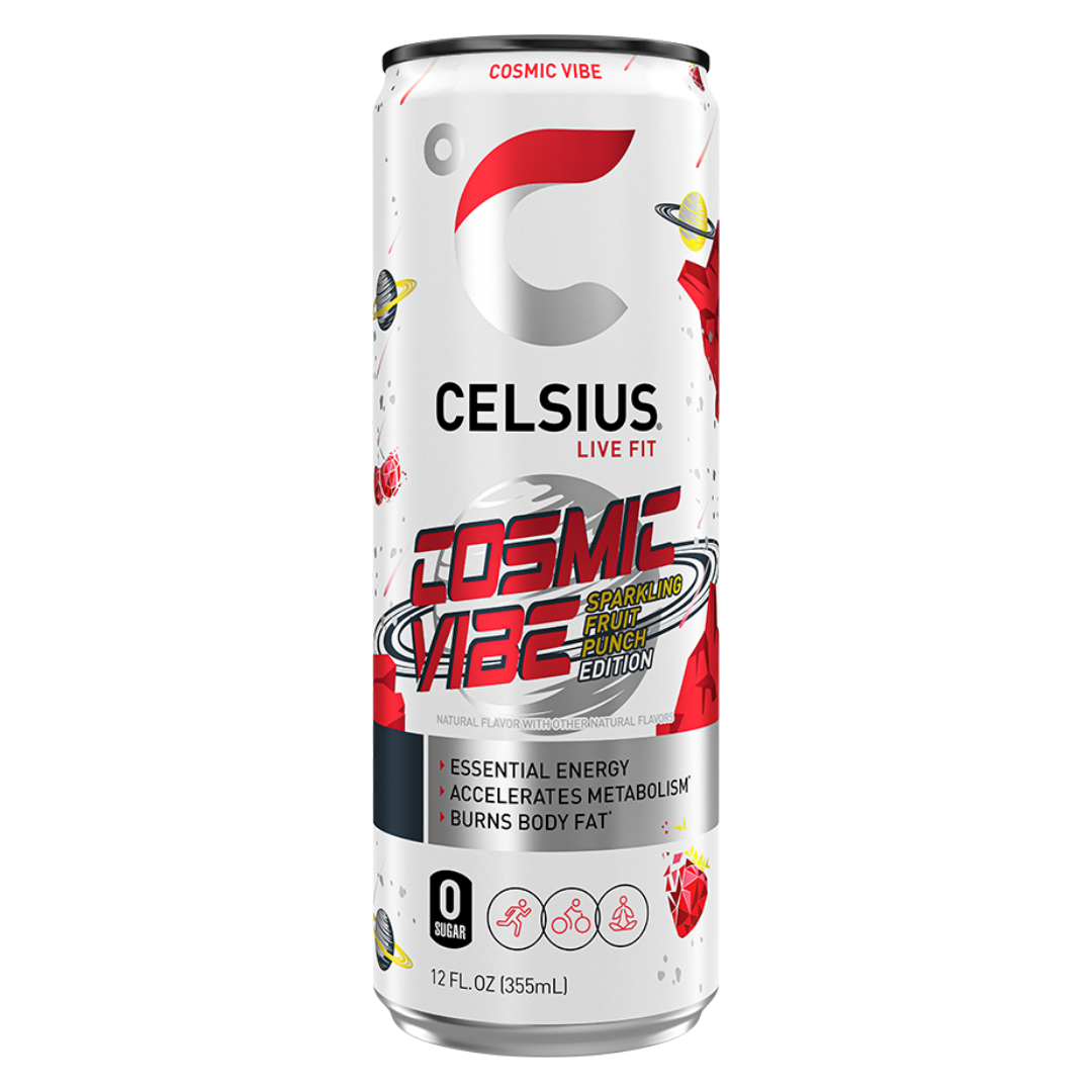 Bebida energética con gas Celsius Vibe Cosmic Vibe Fruit Punch (355 ml)